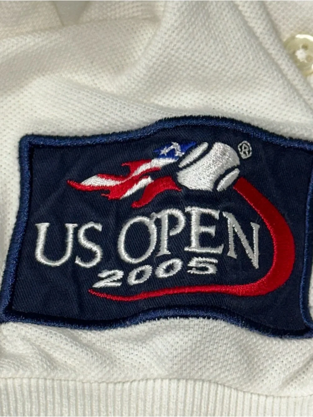 Polo Ralph Lauren Men’s Size L White Big Pony US Open 2005 Tennis Polo Shirt
